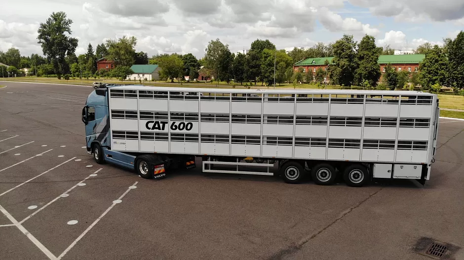 Полуприцеп скотовоз (свиновоз) трёхъярусный  sat600