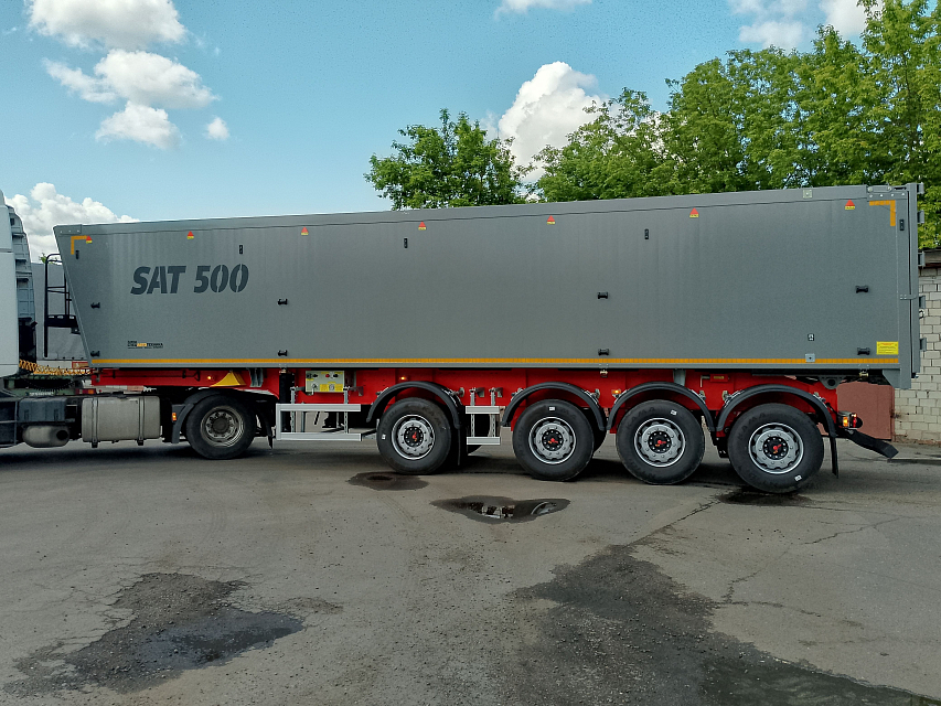 Полуприцеп самосвальный алюминиевый с вынесенной осью  sat500 (с вынесенной осью)
